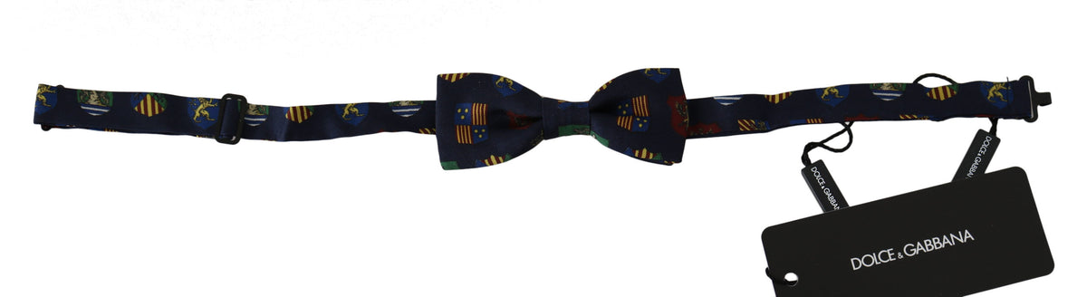 Nœud papillon papillon réglable 100 % soie à drapeau bleu Dolce &amp; Gabbana pour homme