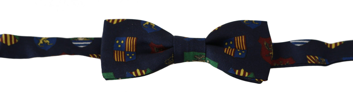Nœud papillon papillon réglable 100 % soie à drapeau bleu Dolce &amp; Gabbana pour homme