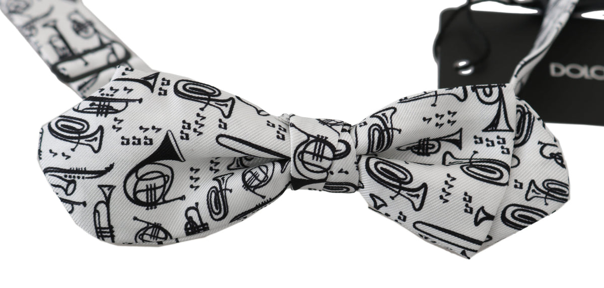 Nœud papillon ajustable Dolce &amp; Gabbana White Instruments pour homme
