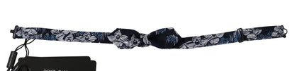 Dolce &amp; Gabbana Marineblauwe Vlinderdas met Verstelbare Hals en Bloemenmotief voor Heren