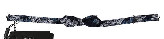Nœud papillon papillon slim ajustable bleu marine à fleurs Dolce &amp; Gabbana pour homme