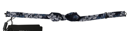 Nœud papillon papillon slim ajustable bleu marine à fleurs Dolce &amp; Gabbana pour homme