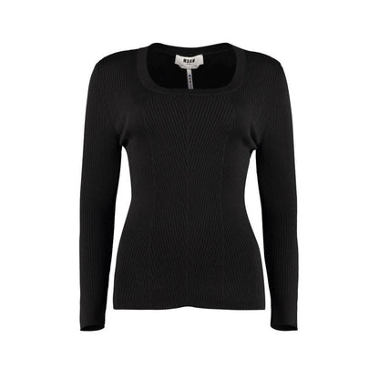 Sweat-shirt MSGM noir en coton, laine et polyamide