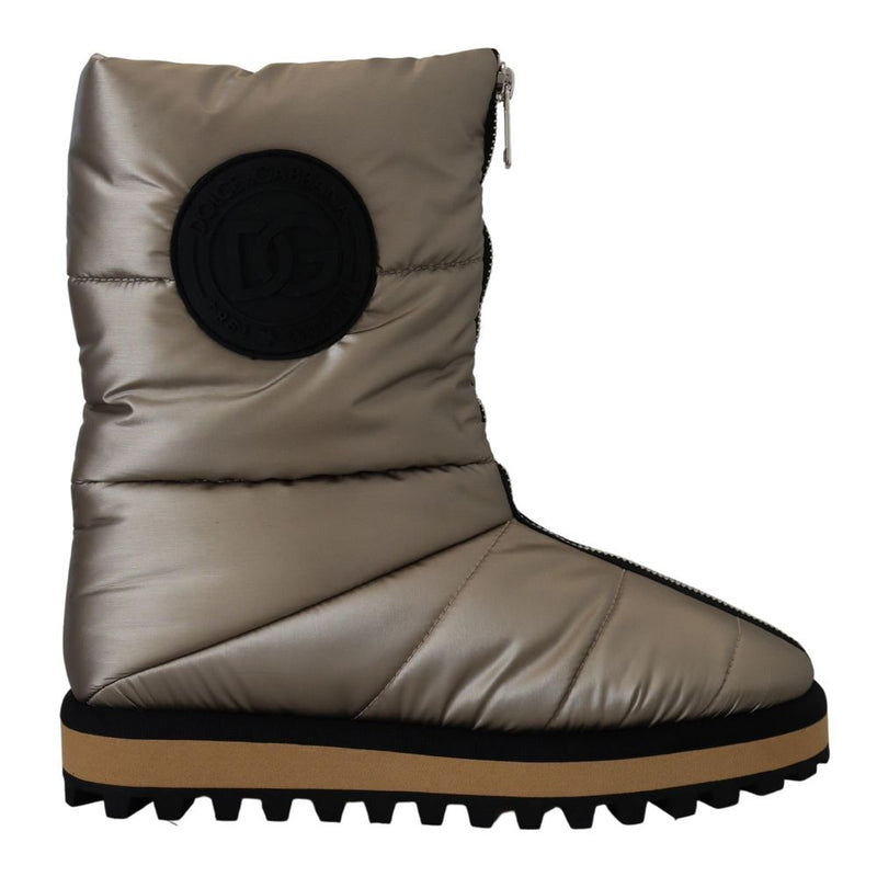Dolce & Gabbana Silver Polyester Ankle Boots - Luxury Footwear