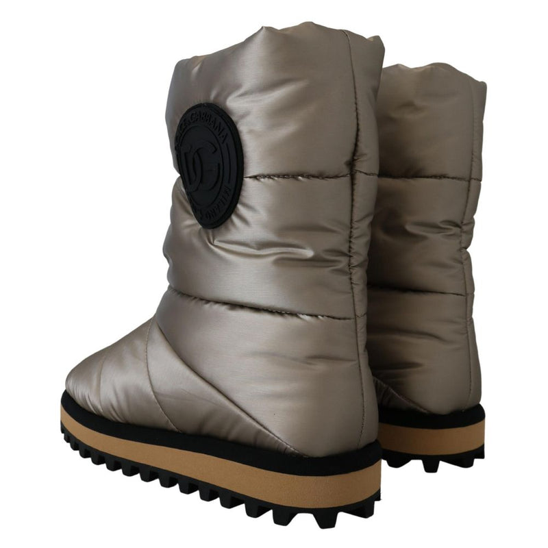 Dolce & Gabbana Silver Polyester Ankle Boots - Luxury Footwear