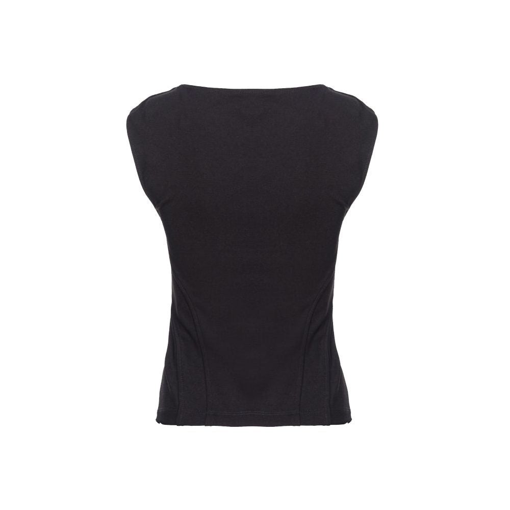 PINKO Black Nylon T-Shirt - Élégant et Confortable pour Femmes