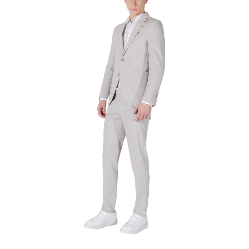 Mulish Gray Polyester Two-Piece Suit for Men - BAHAMAS ABS-802