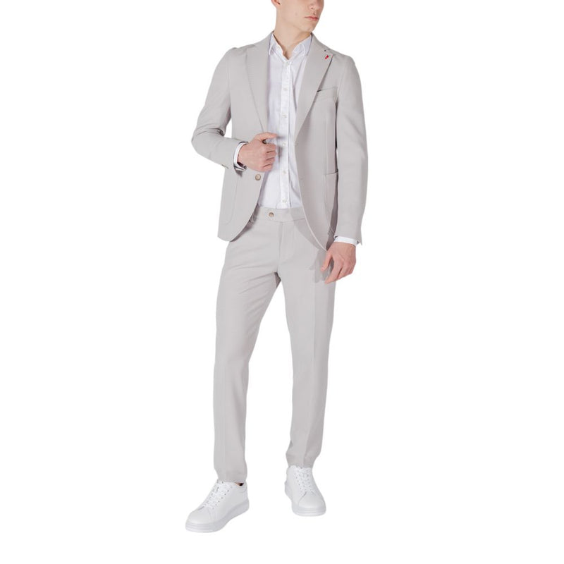 Mulish Gray Polyester Two-Piece Suit for Men - BAHAMAS ABS-802