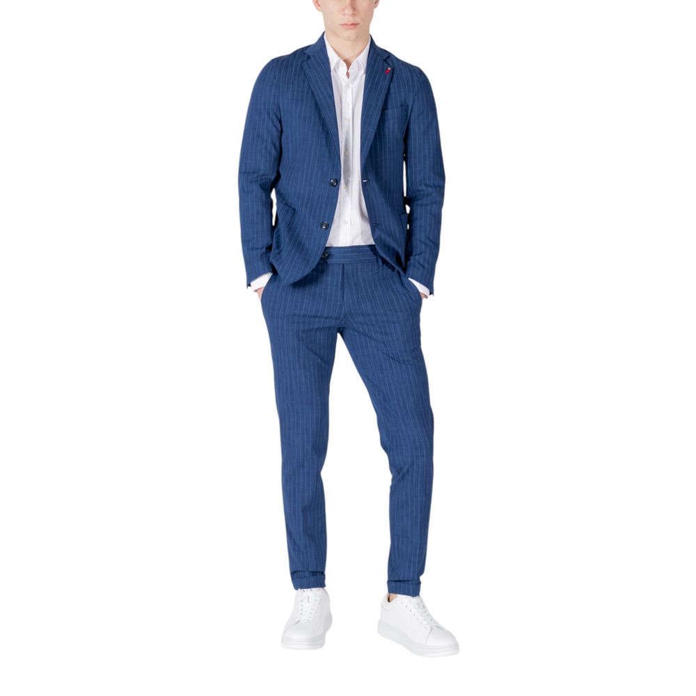 Mulish Blue Cotton Two-Piece Suit