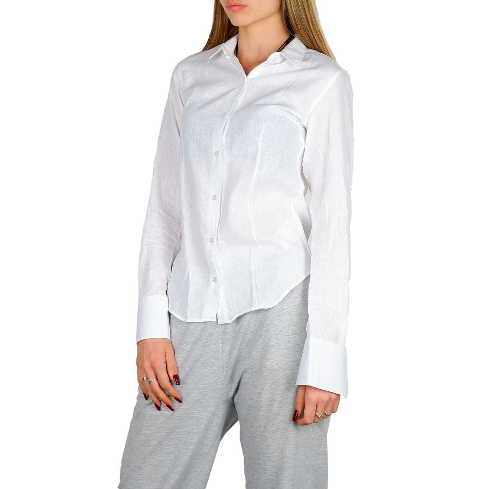 Made in Italy White Cotton Dress Shirt - Slim Fit