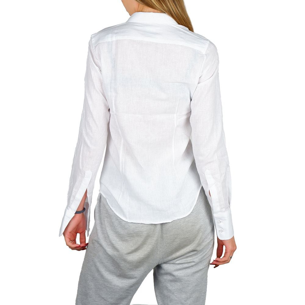 Made in Italy White Cotton Dress Shirt - Slim Fit
