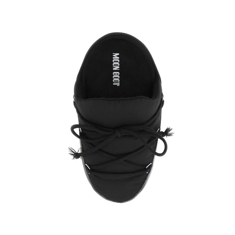 Moon Boot Black Nylon Mules - Élégance et Confort au Quotidien