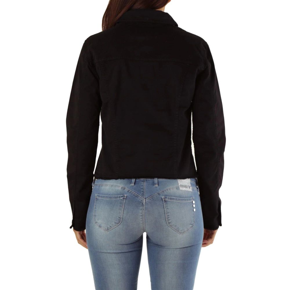 Met Black Cotton Denim Jacket for Women - Timeless Style