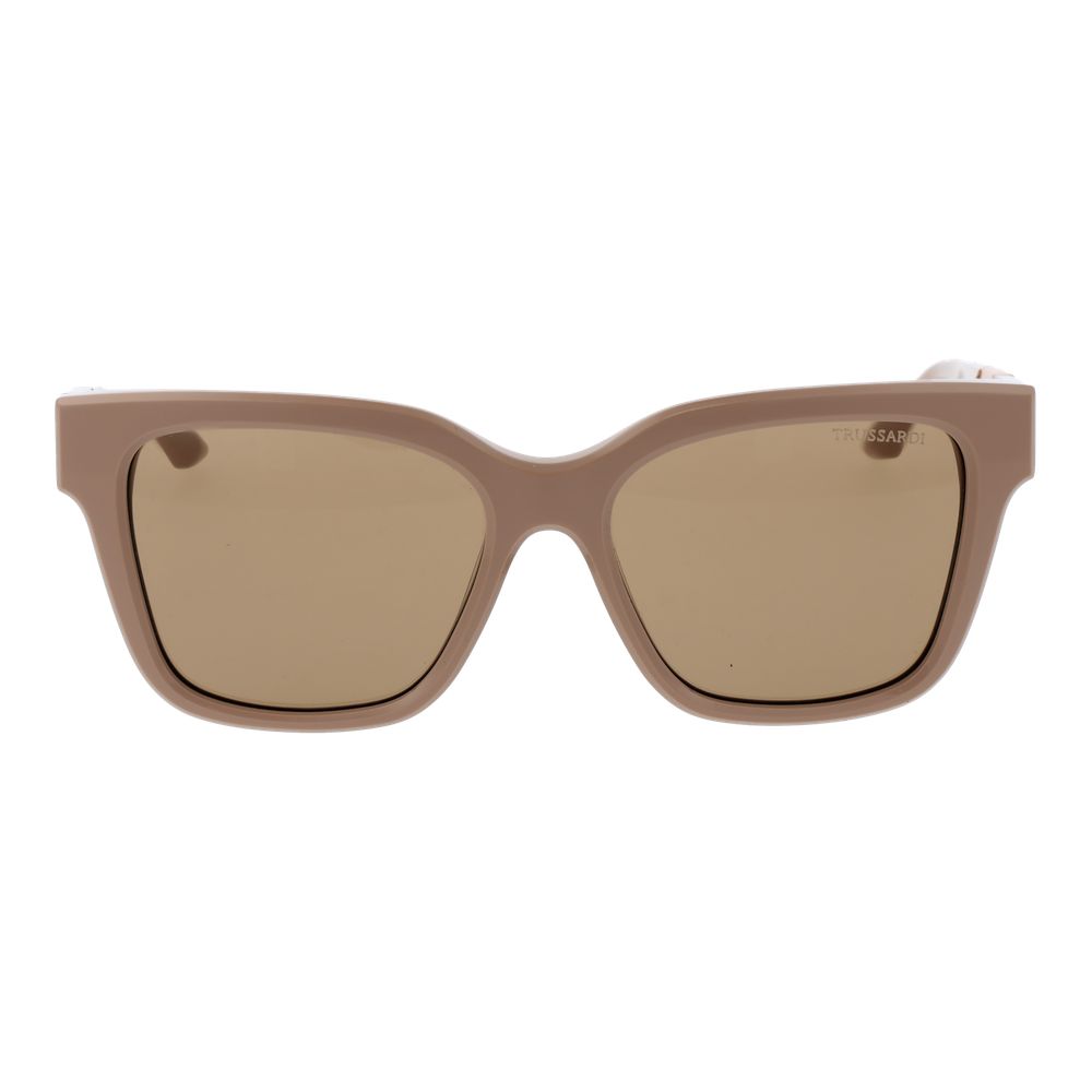 Lunettes de soleil Trussardi en acétate beige