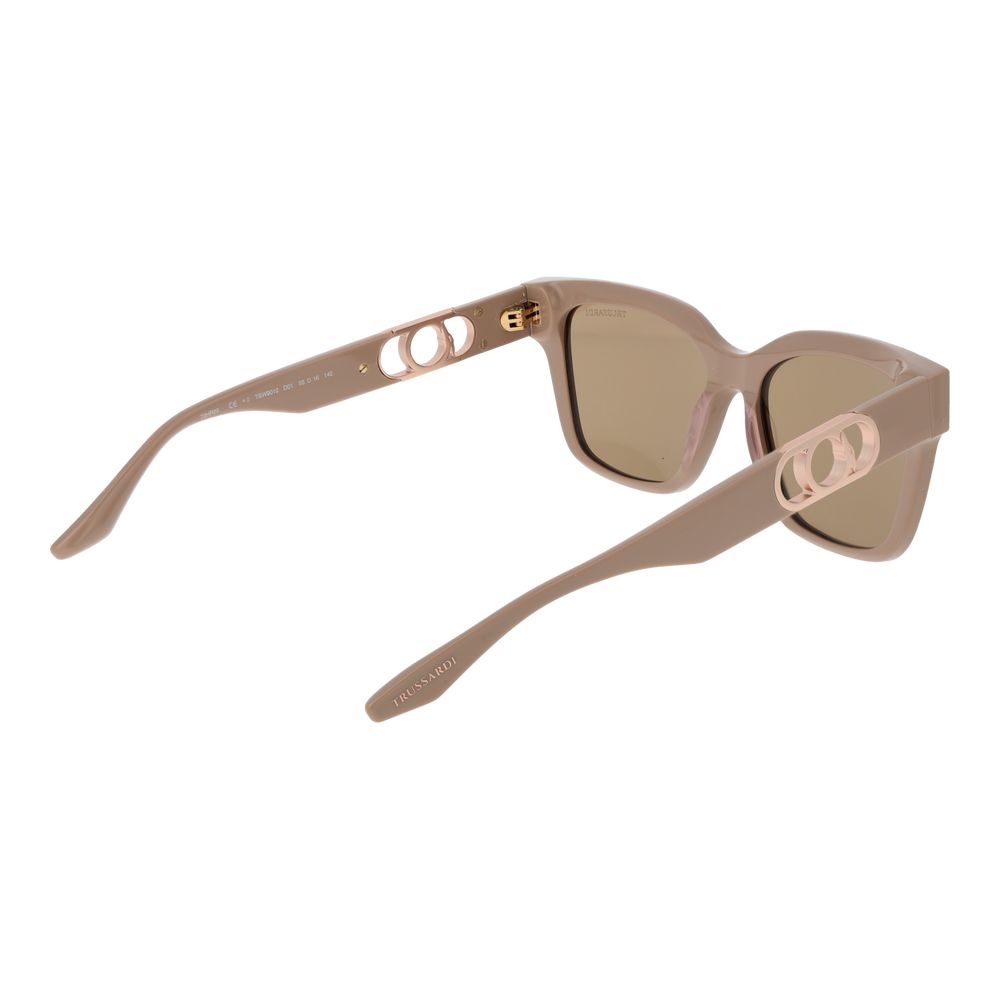 Lunettes de soleil Trussardi en acétate beige