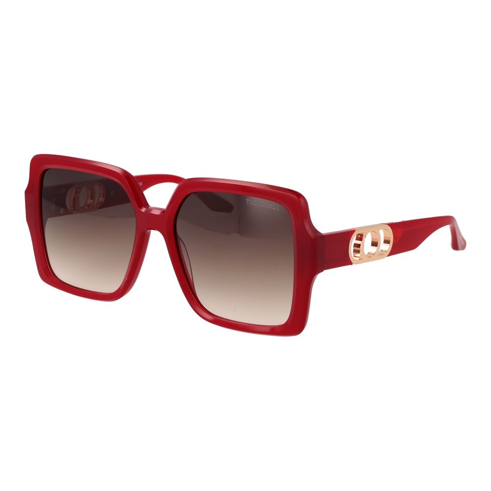 Lunettes de soleil Trussardi en acétate rouge
