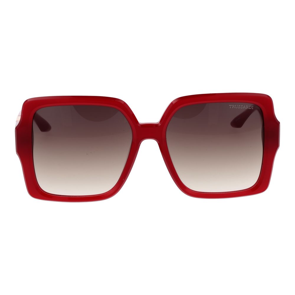 Lunettes de soleil Trussardi en acétate rouge