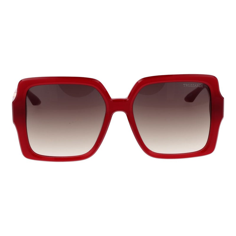 Trussardi Red Acetate Sunglasses - Stylish Square Design