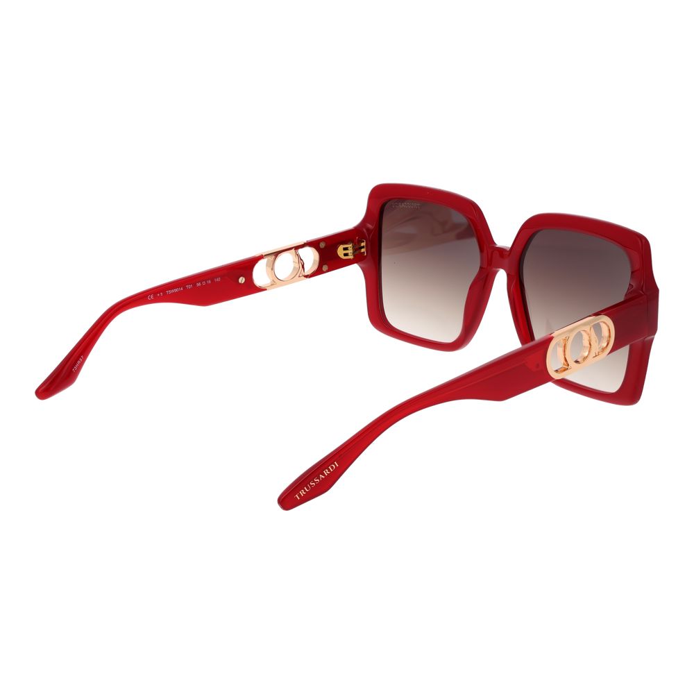 Lunettes de soleil Trussardi en acétate rouge
