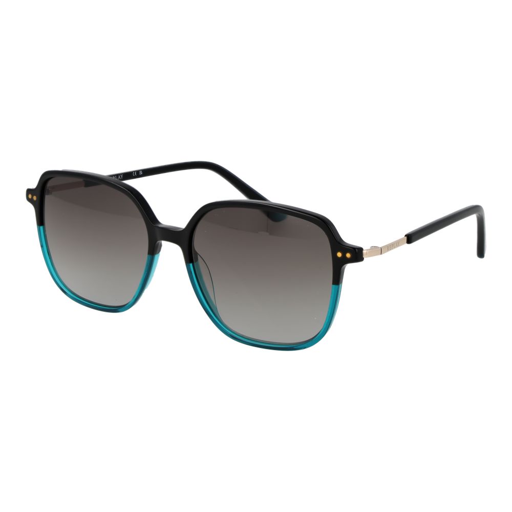 Replay Black Plastic Square Sunglasses for Women