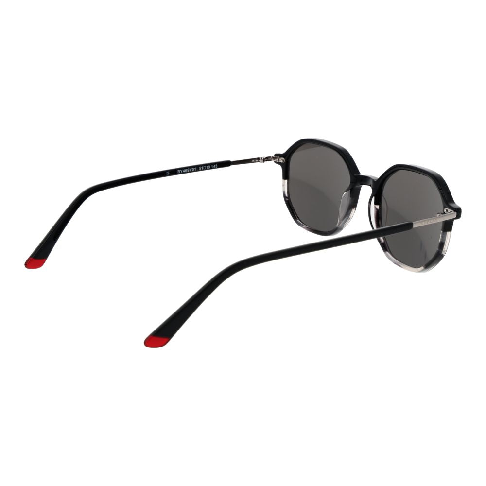 Replay Black Plastic Sunglasses - Unisex Panto Style