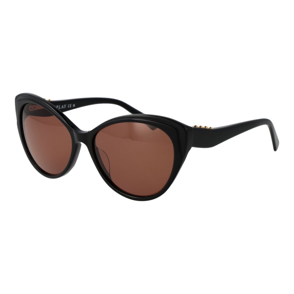 Replay Black Plastic Cat Eye Sunglasses for Women