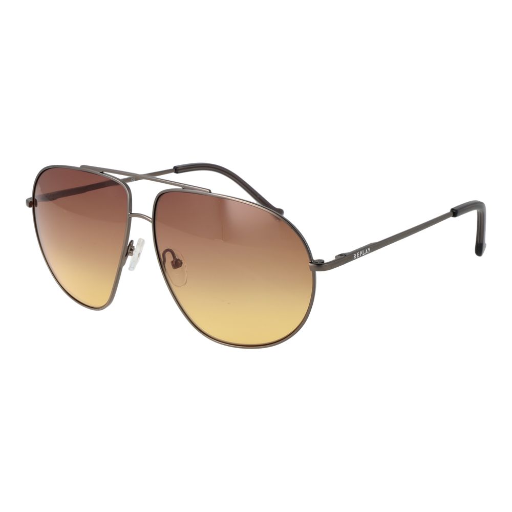 Replay Gray Metal Sunglasses - Stylish Aviator Design