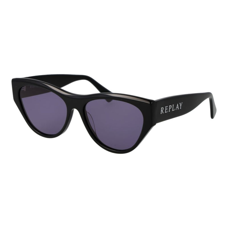 Replay Black Plastic Cat Eye Sunglasses for Women