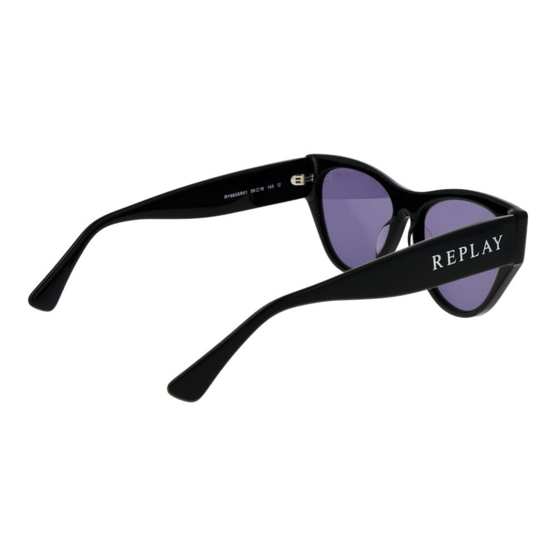 Replay Black Plastic Cat Eye Sunglasses for Women