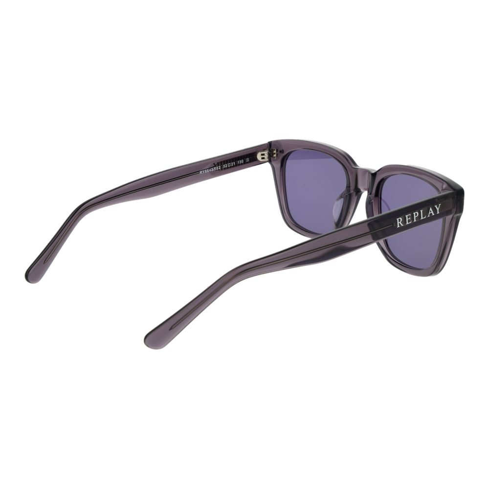 Replay Lunettes de soleil en plastique gris - Style carré unisexe