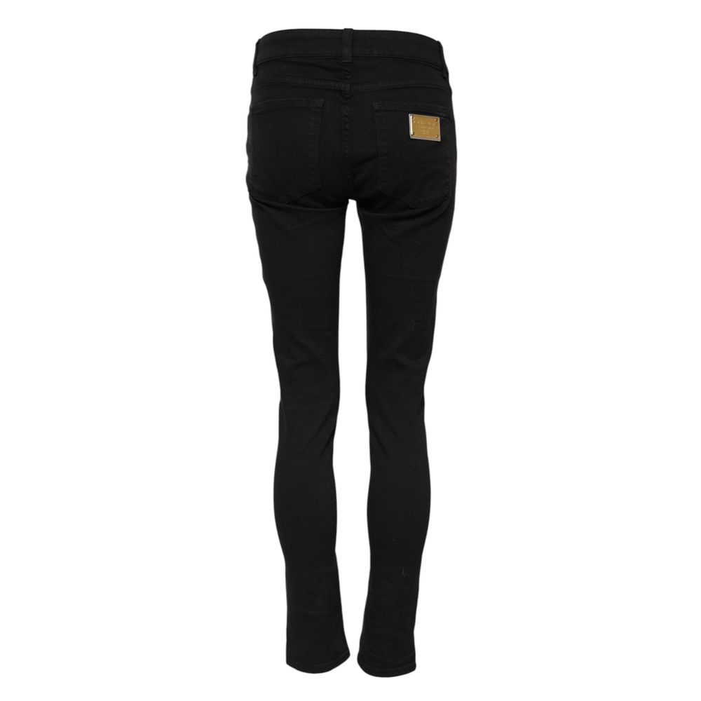 Dolce & Gabbana Black Cotton Skinny Jeans for Women