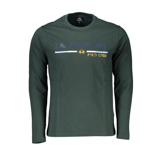 T-Shirt en Coton Vert La Martina - Modèle Long Manches