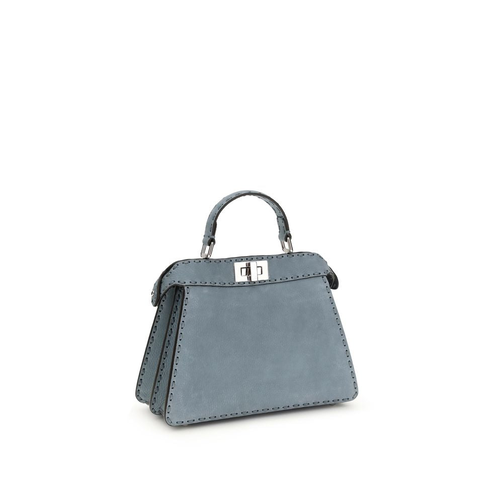 Sac bandoulière Fendi Bos Taurus en cuir de veau bleu clair