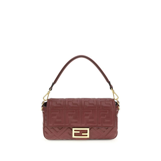 Sac bandoulière Fendi Bos Taurus en cuir de veau bordeaux