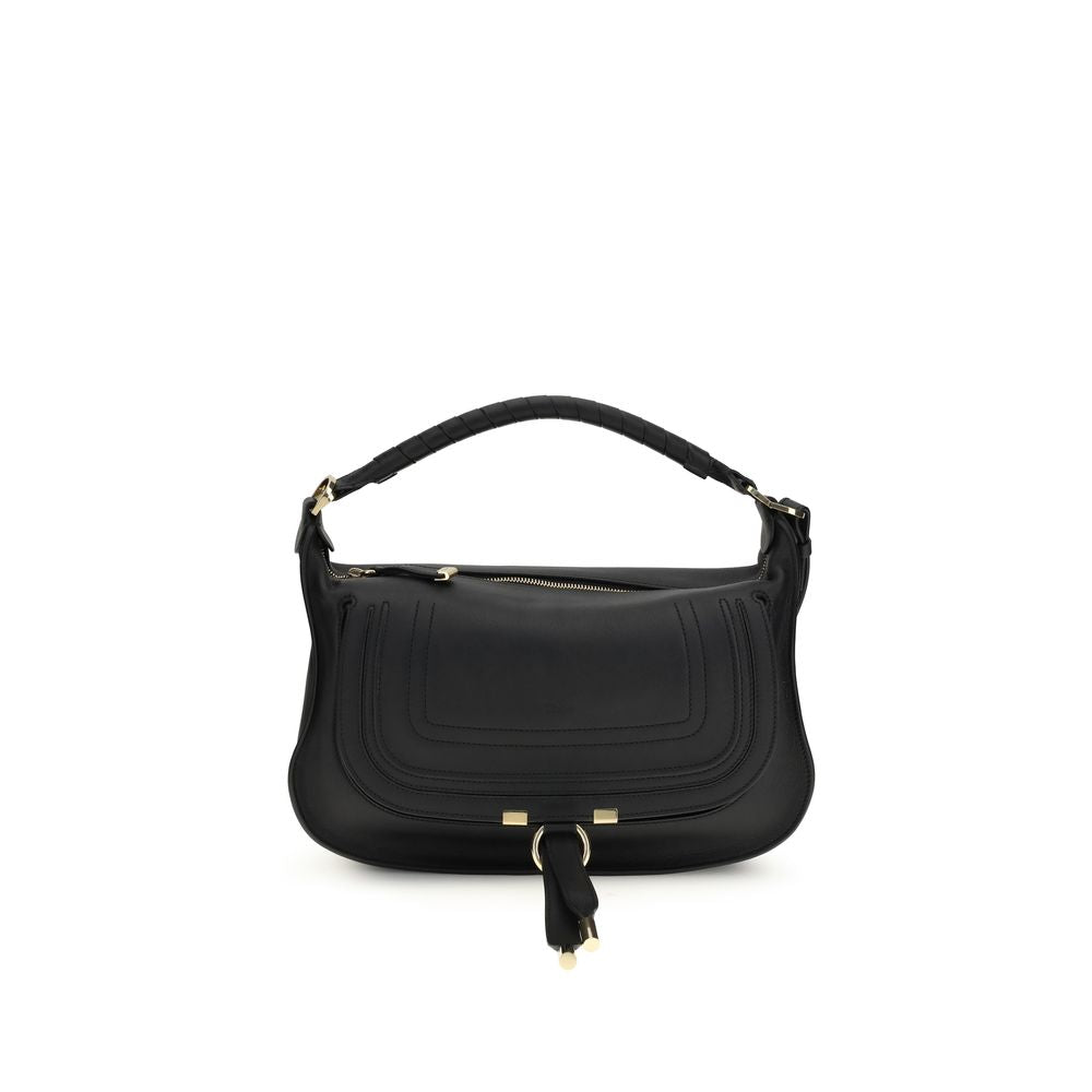 Chloé Marcie Small Shoulder Bag en Cuir de Veau Noir