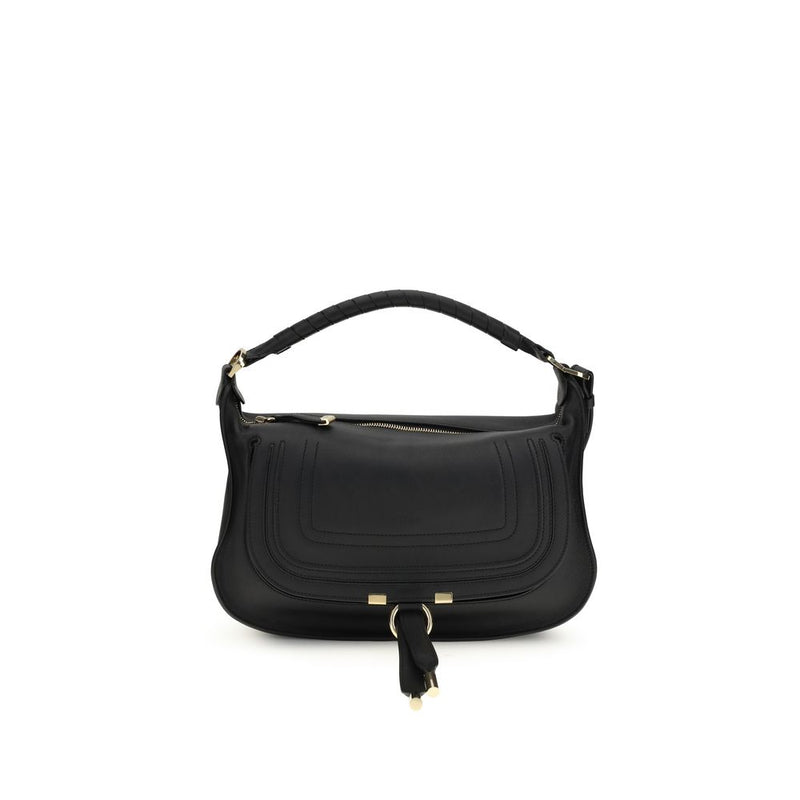 Chloé Marcie Small Shoulder Bag en Cuir de Veau Noir