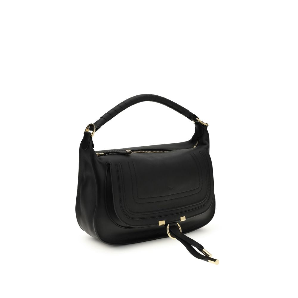 Chloé Marcie Small Shoulder Bag en Cuir de Veau Noir