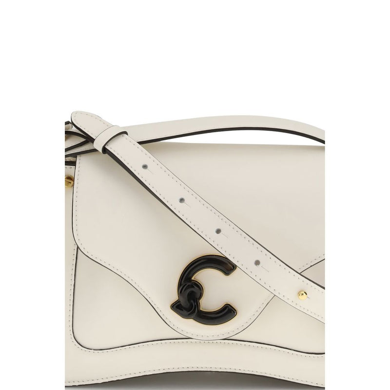 Coccinelle Cream Calf Leather C-Me Shoulder Bag