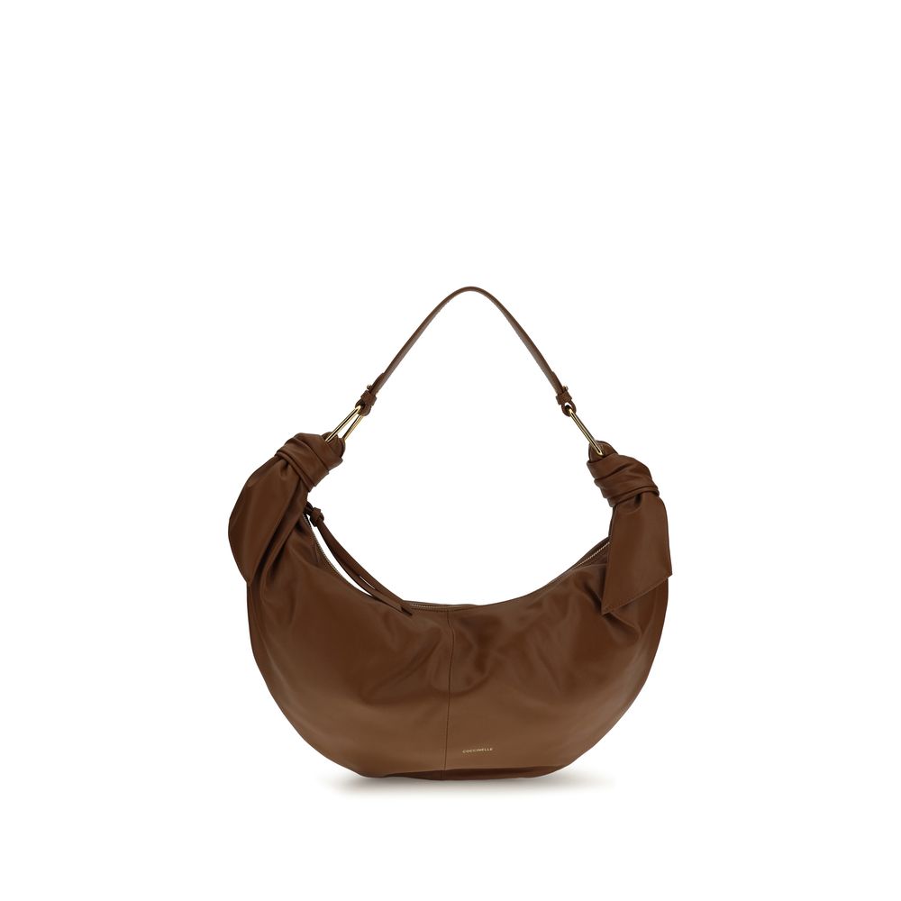 Sac à bandoulière Furoshiki en cuir de veau marron Coccinelle