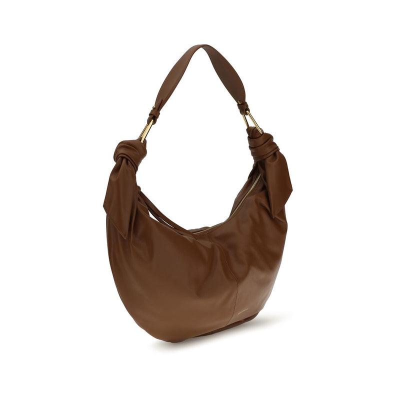 Sac à bandoulière Furoshiki en cuir de veau marron Coccinelle