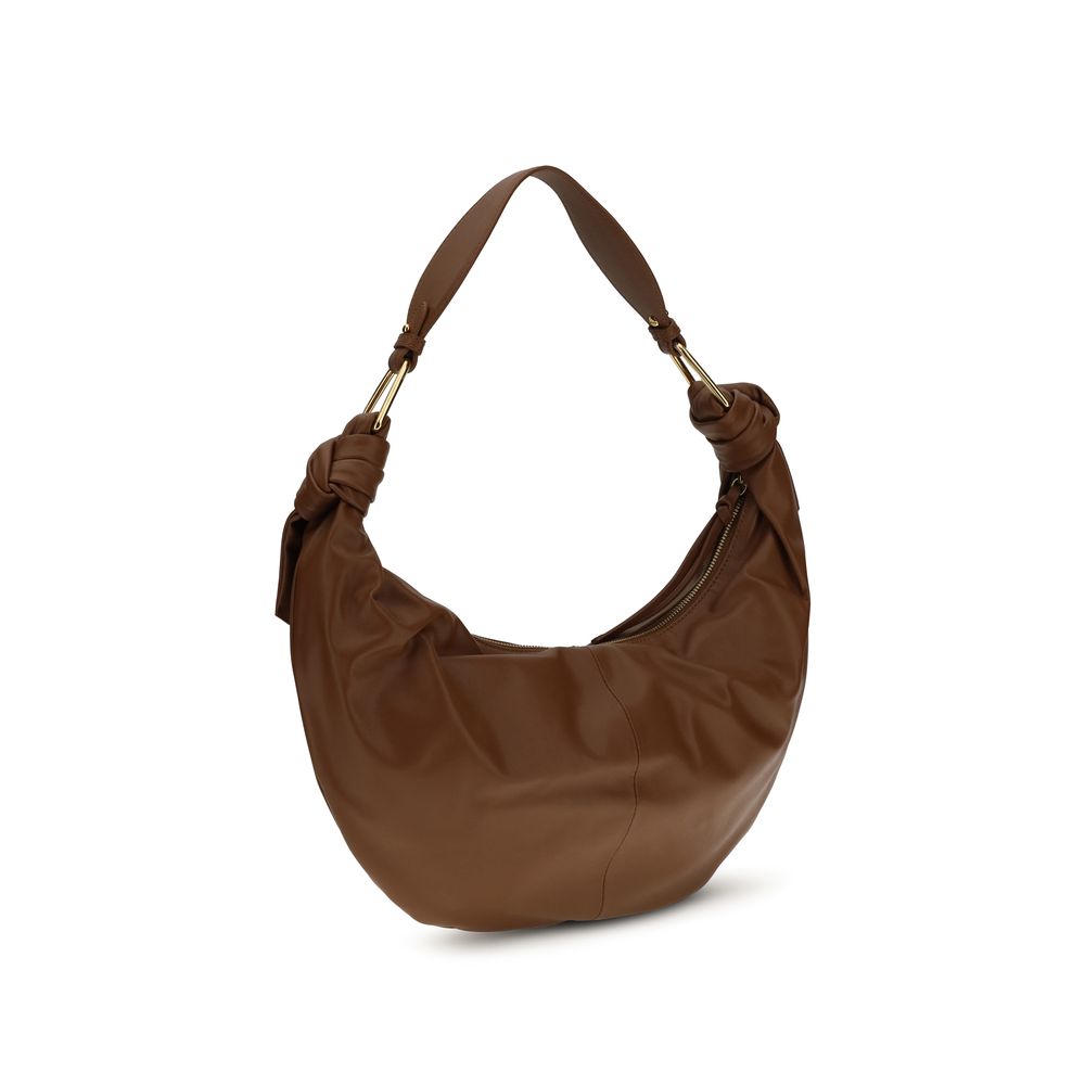 Sac à bandoulière Furoshiki en cuir de veau marron Coccinelle