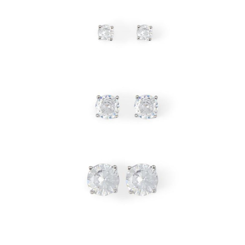 ALDO Silver Cubic Zirconia Earrings for Women - Elegant & Versatile