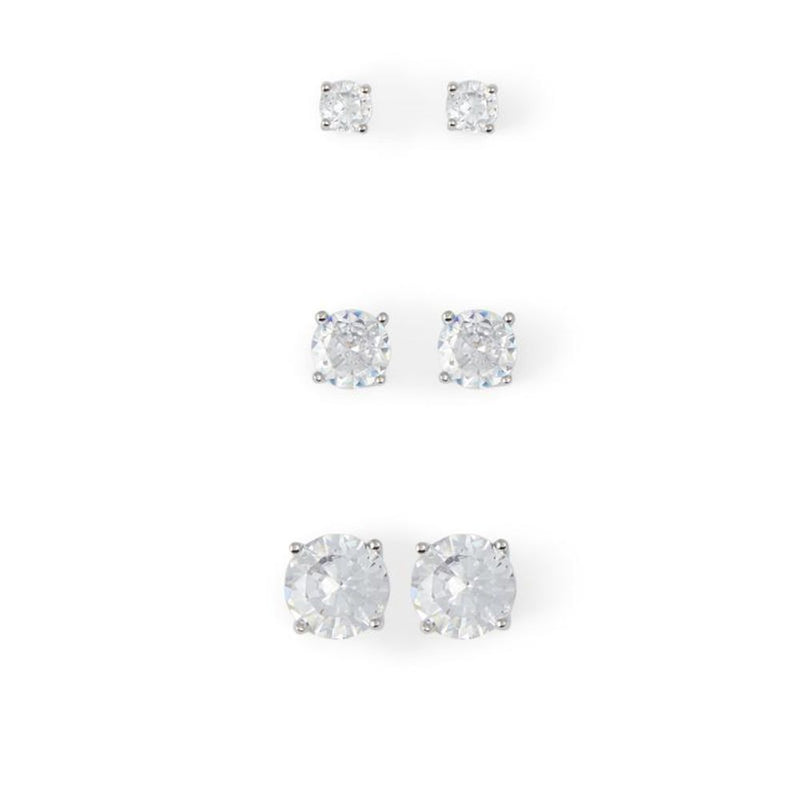 ALDO Silver Cubic Zirconia Earrings for Women - Elegant & Versatile