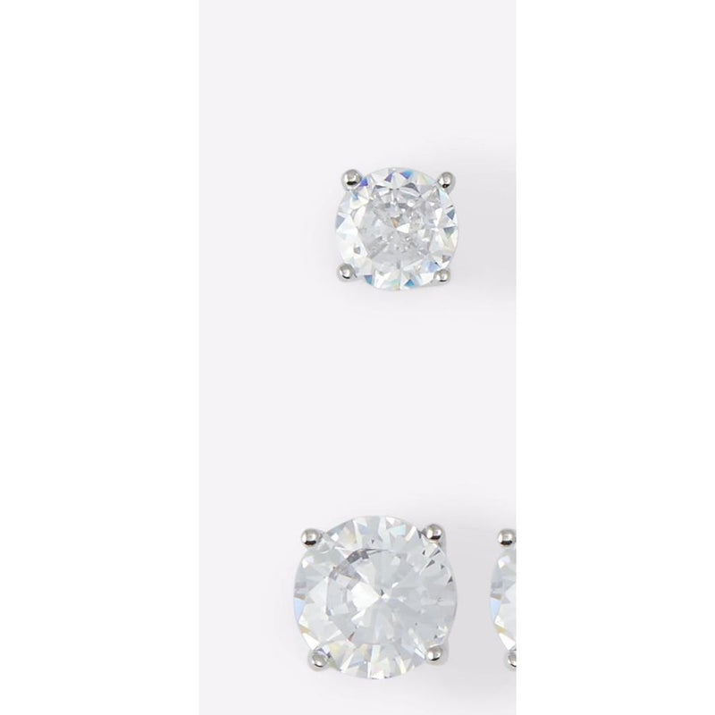 ALDO Silver Cubic Zirconia Earrings for Women - Elegant & Versatile