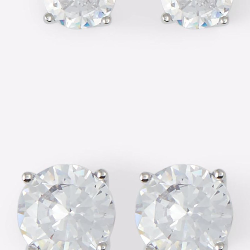 ALDO Silver Cubic Zirconia Earrings for Women - Elegant & Versatile
