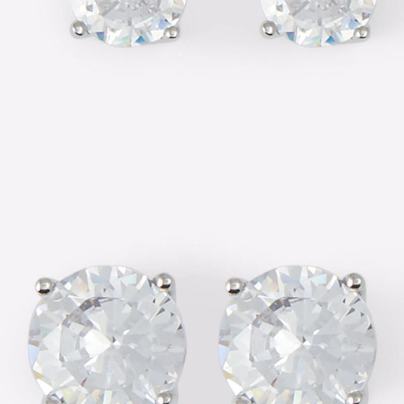 ALDO Silver Cubic Zirconia Earrings for Women - Elegant & Versatile