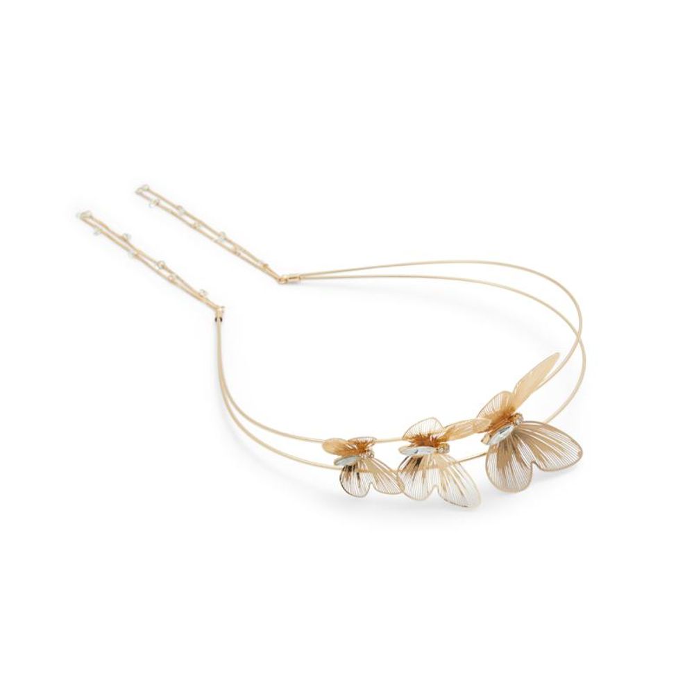 ALDO Gold Elastane Headband with Clear Accents