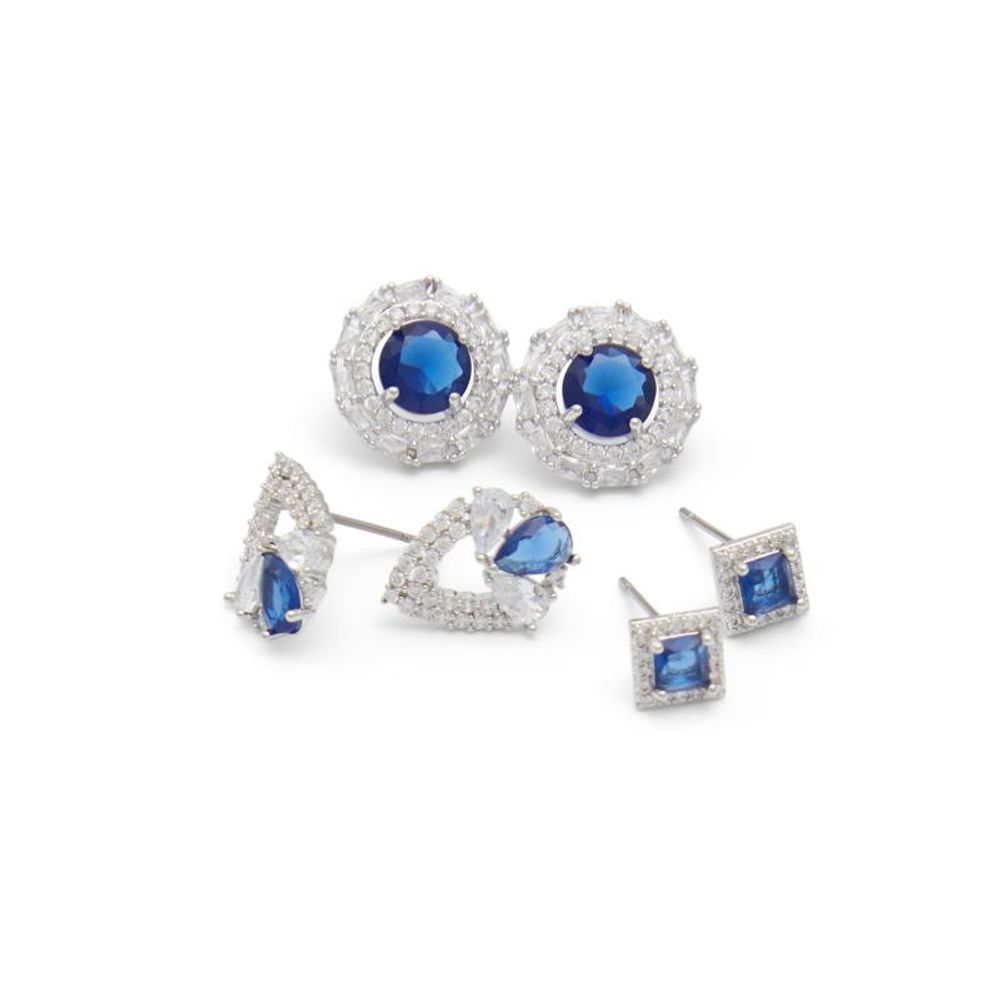 ALDO Blue Elastane Earrings - Chic Dark Blue Elegance