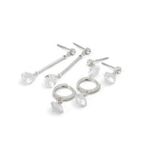 ALDO Silver Elastane Earrings with Cubic Zirconia - Elegant Accessories