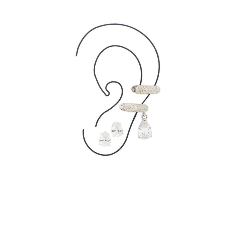ALDO Silver Elastane Earrings with Cubic Zirconia